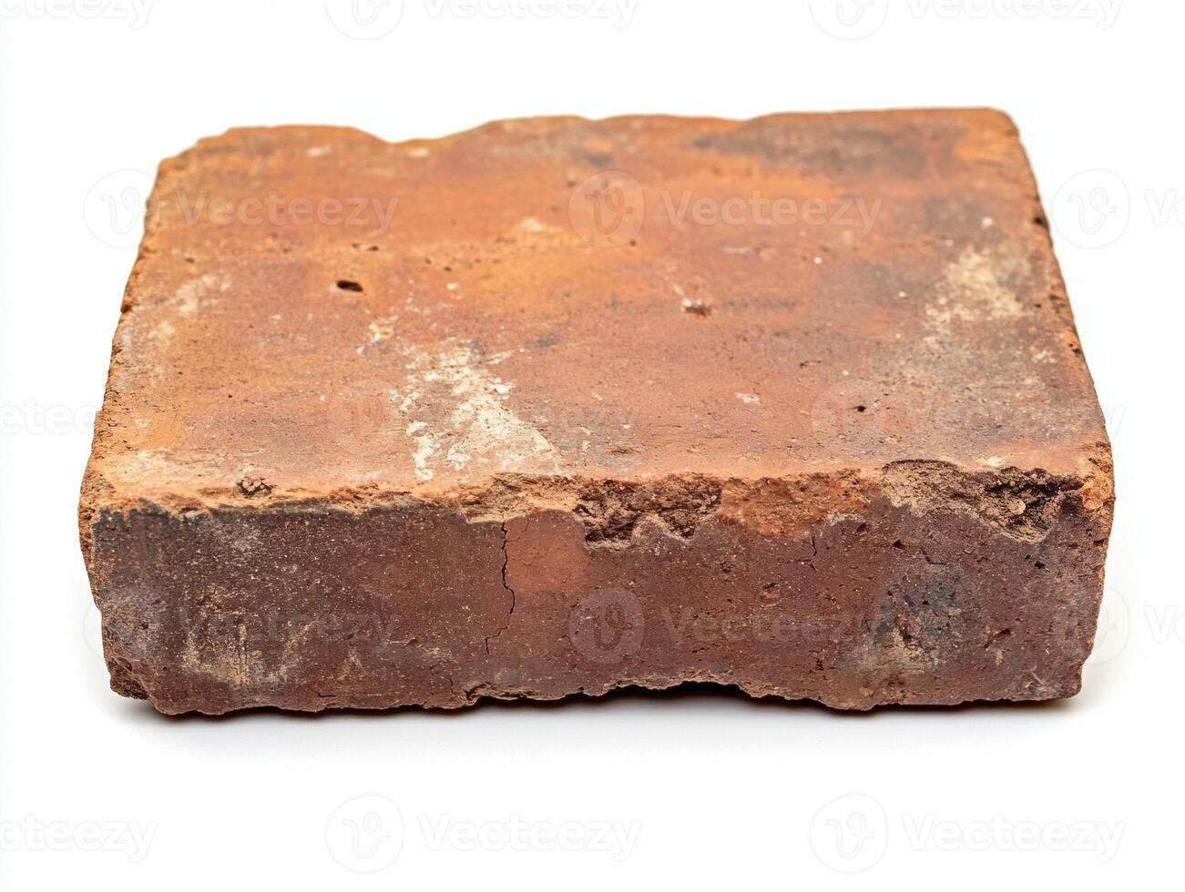 Old clay building material found in construction site photo