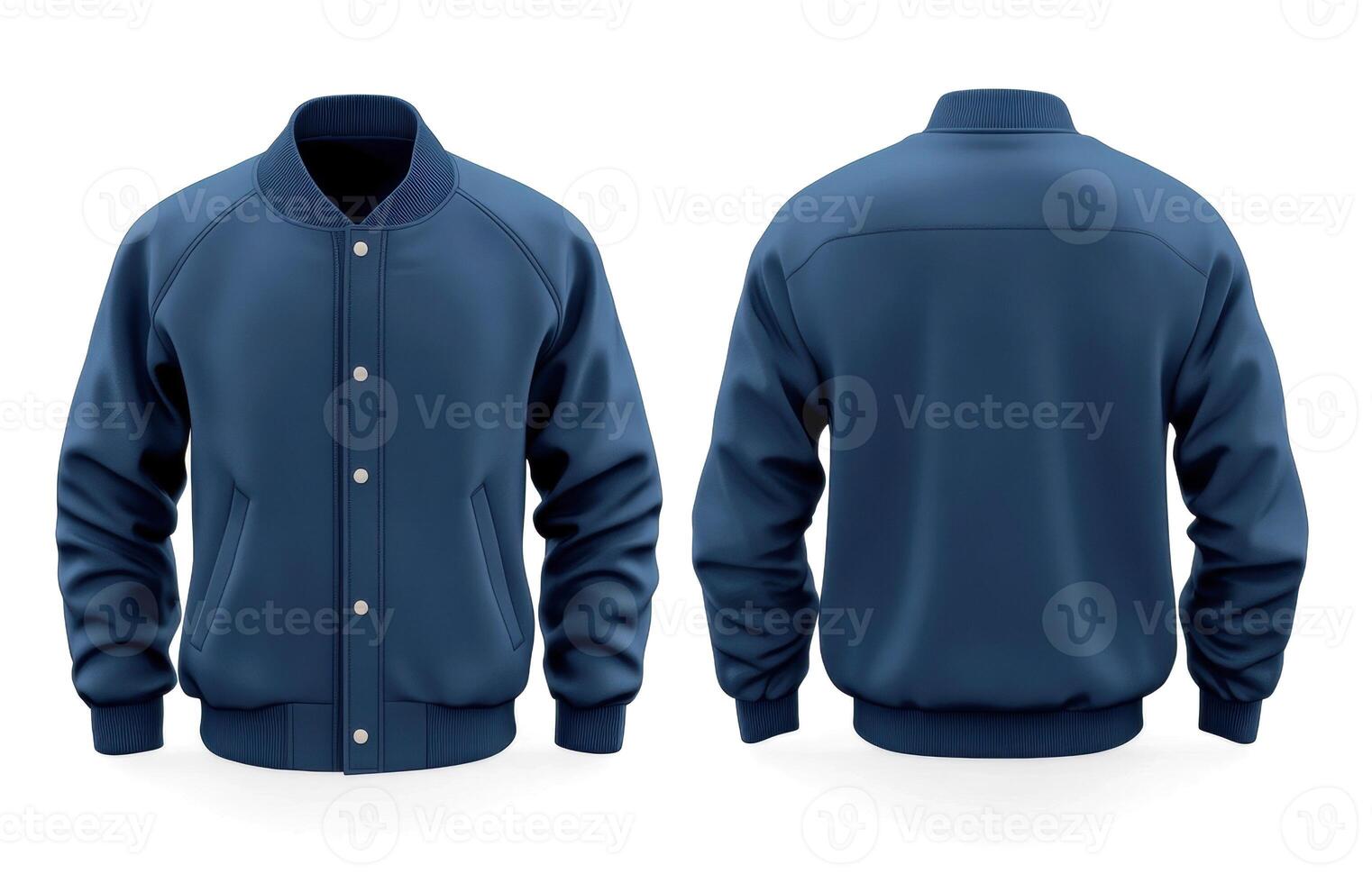 Navy blue varsity jacket design suitable for casual wear photo