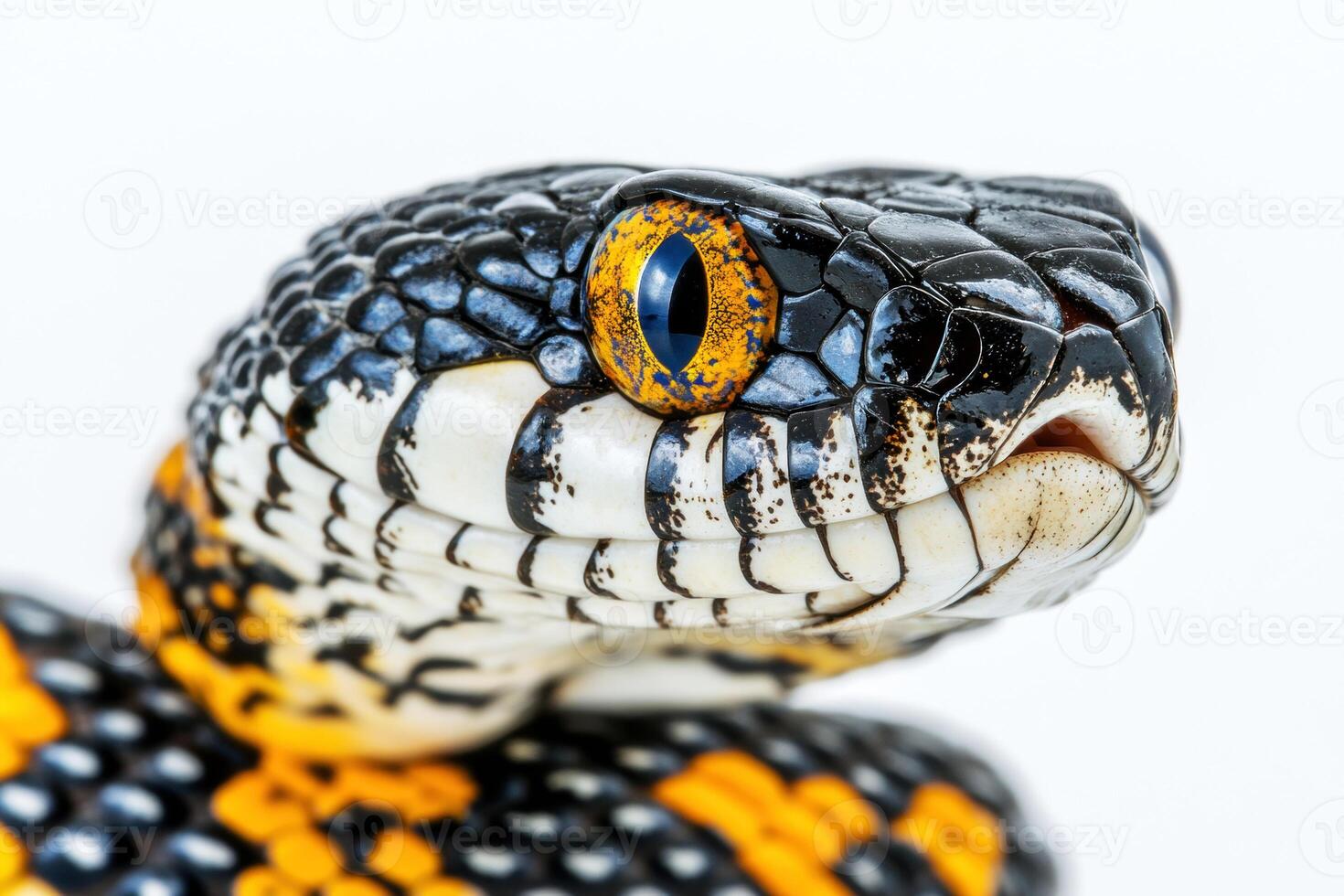 Striking black and orange snake showcasing intricate patterns photo