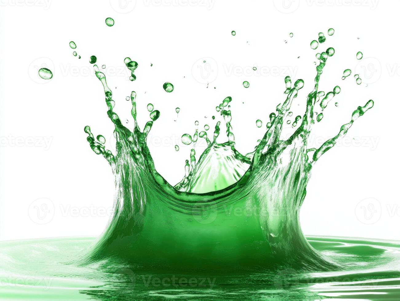 Dynamic green splash creates an artistic water display photo