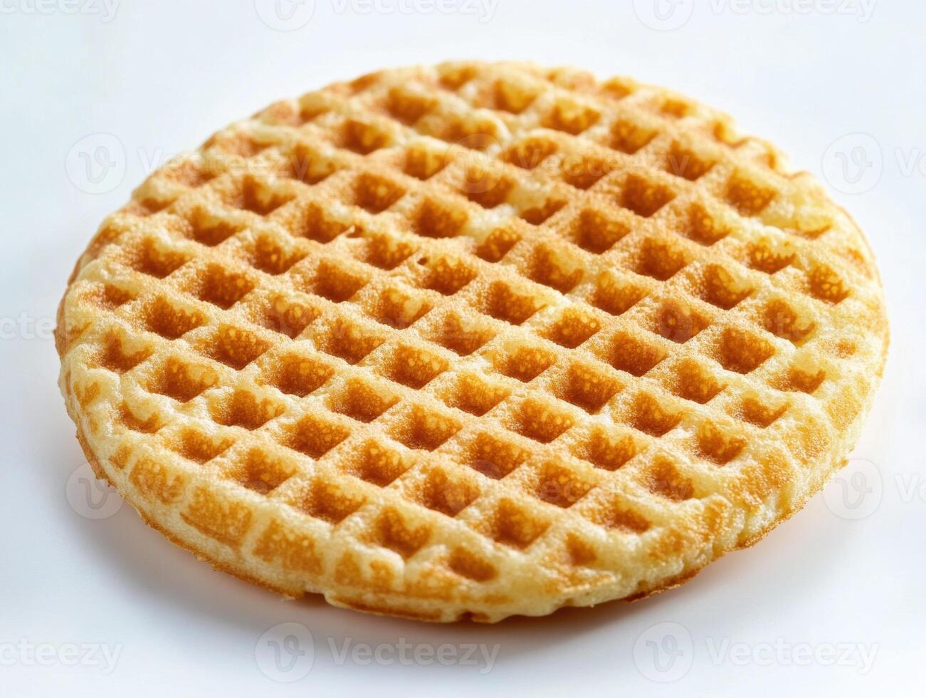 Perfectly golden waffle with crisp texture ready to enjoy photo
