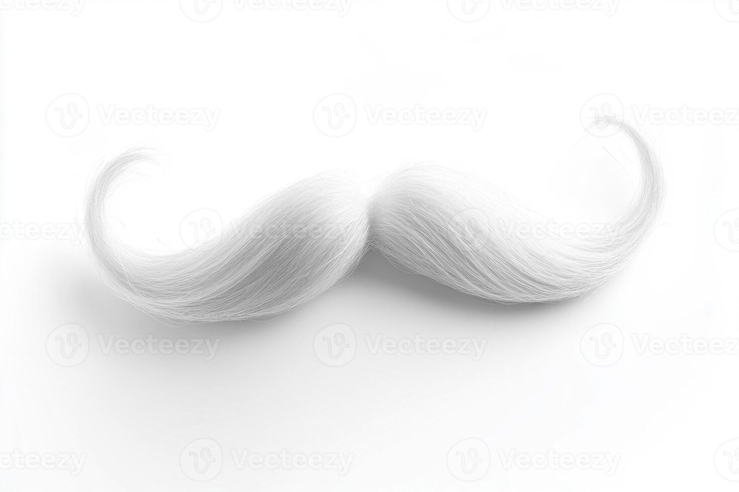 Unique white mustache displayed on a plain background photo