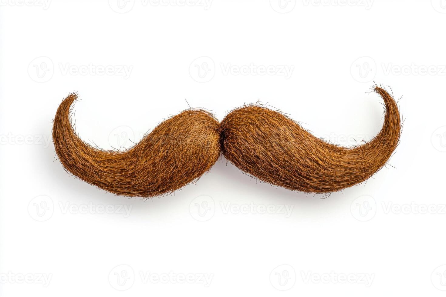 Creative display of a brown mustache on a white background photo