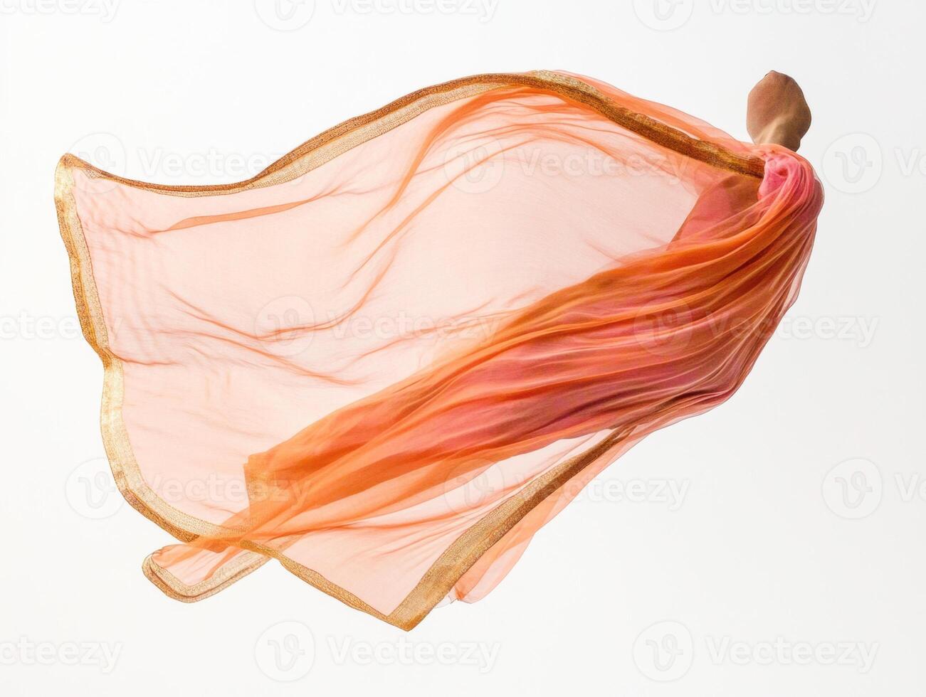 Colorful fabric gracefully flowing in the air during a creative dance photo
