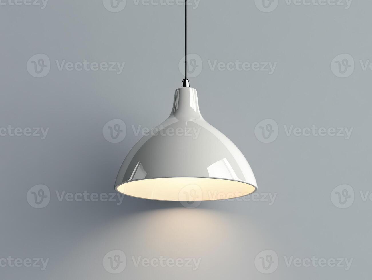 Modern pendant lamp casting soft light in a minimalist space photo