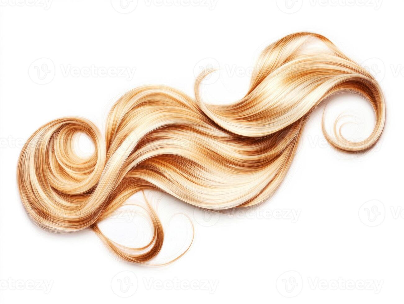 Stunning wavy blonde hair displayed elegantly on a white background photo