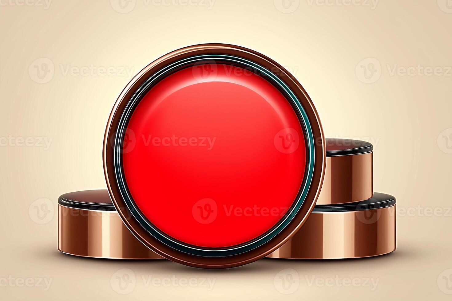 Peach tinted cream blush with a matte finish displayed on a minimal beige backdrop. Peach tinted cream blush is artfully dabbed and blended in overlapping circular shapes photo