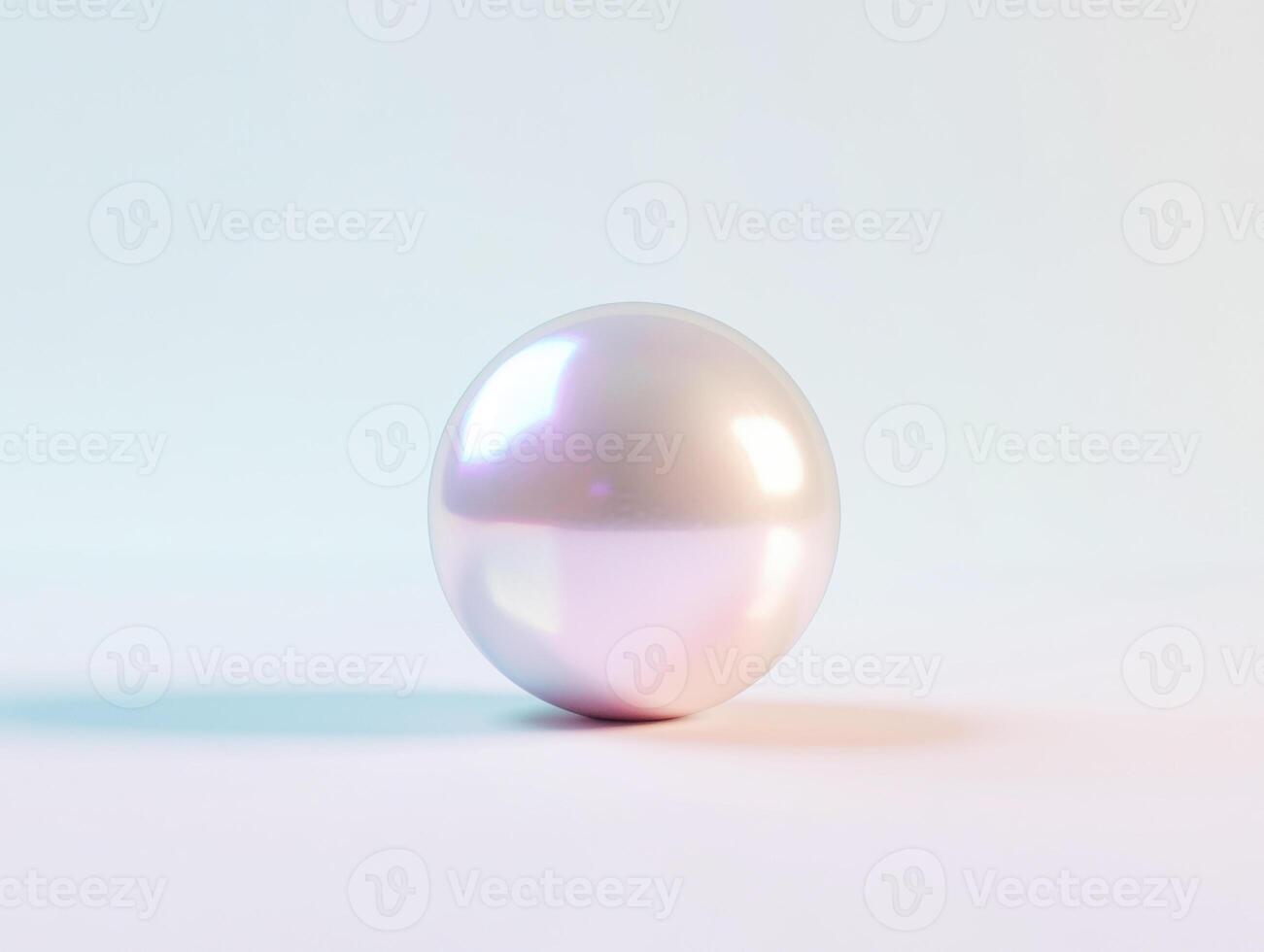 Shimmering pearl resting on a smooth surface with soft lighting photo