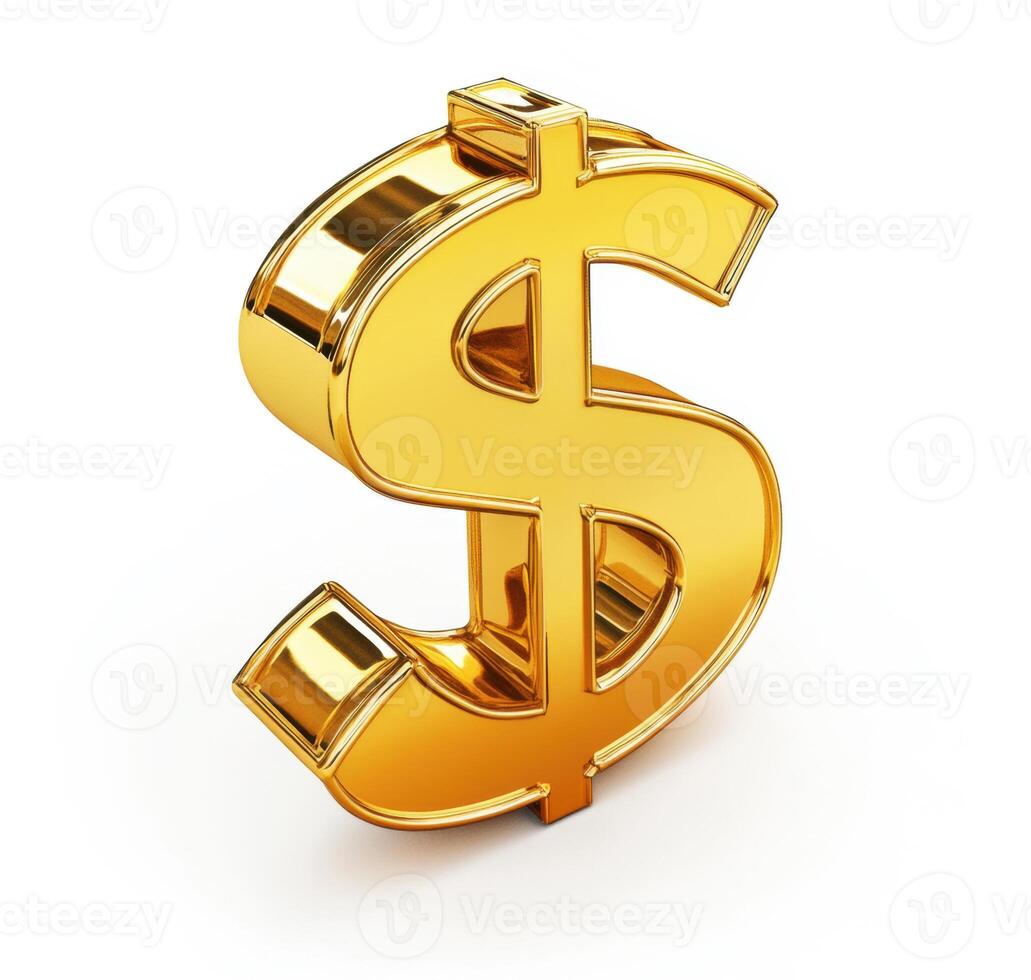 Golden dollar sign symbolizing wealth and prosperity photo