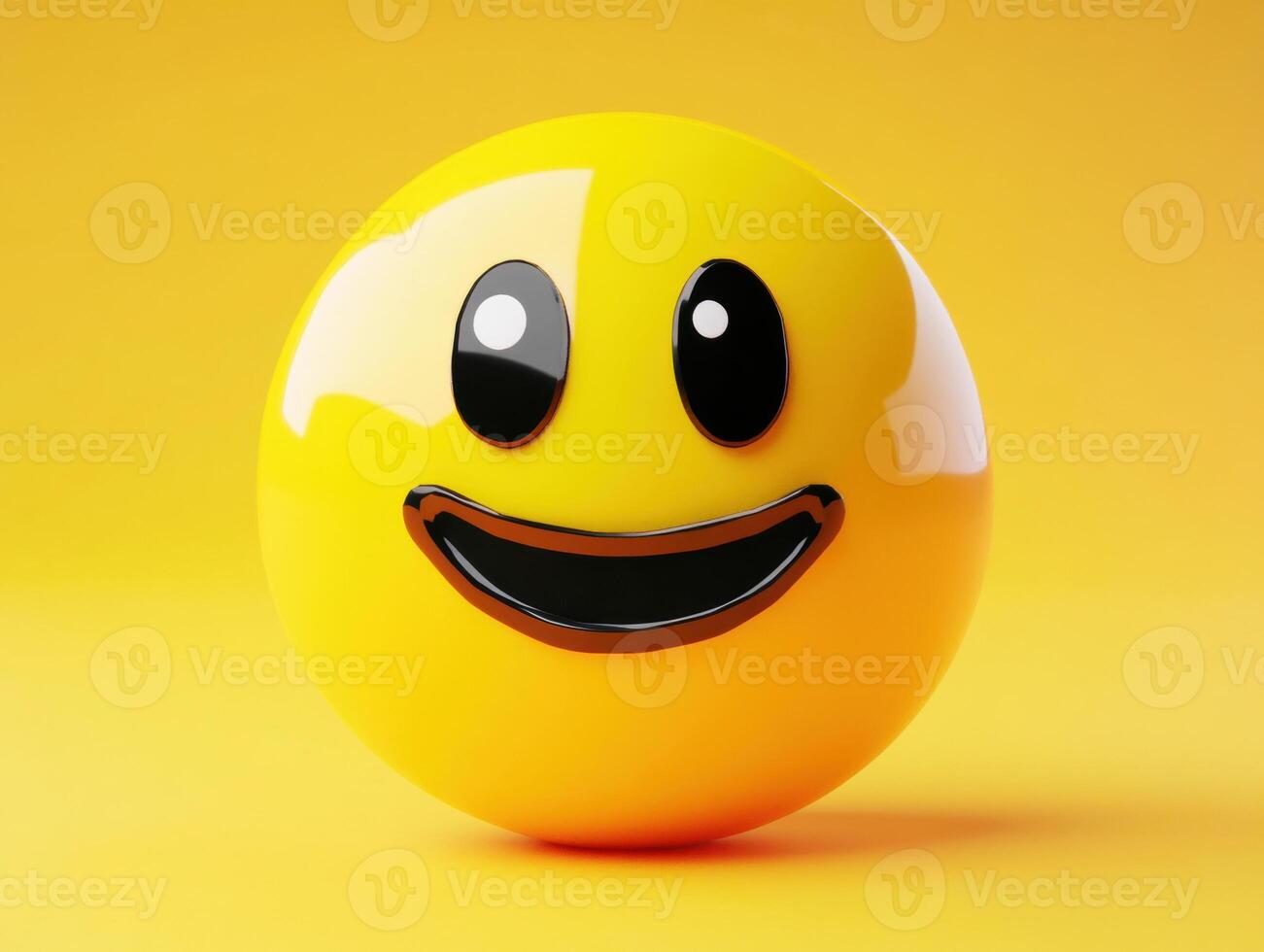 Bright yellow smiley face against a cheerful background photo