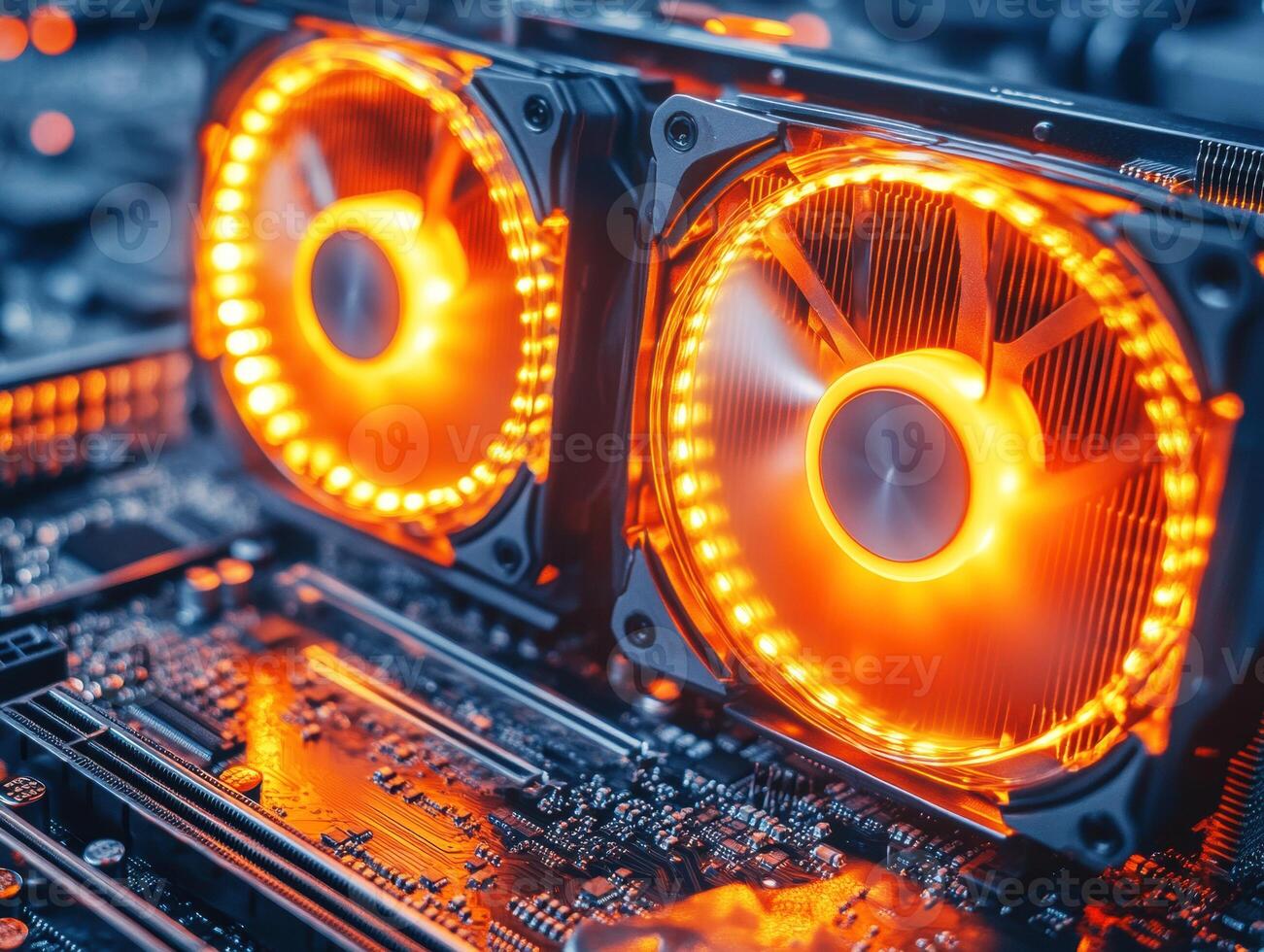 High-performance cooling system with vibrant LED lights photo
