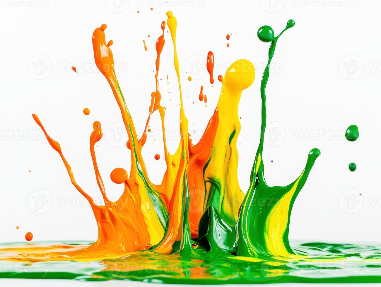 Colorful paint splashes create vibrant abstract art display photo