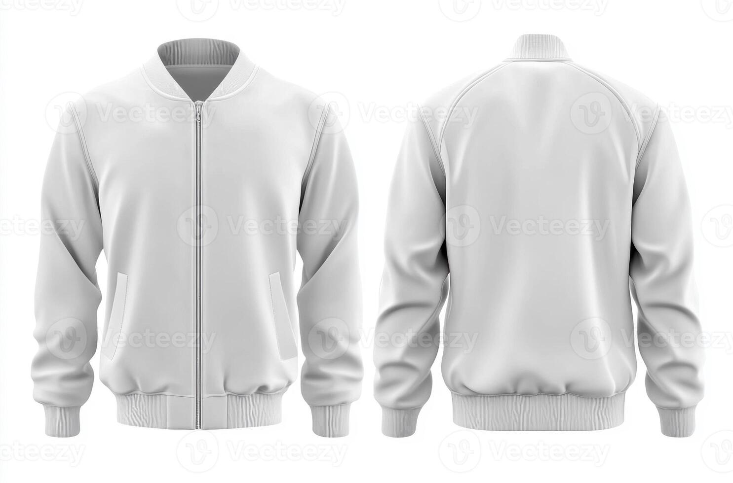 Stylish white bomber jacket design for casual wear photo
