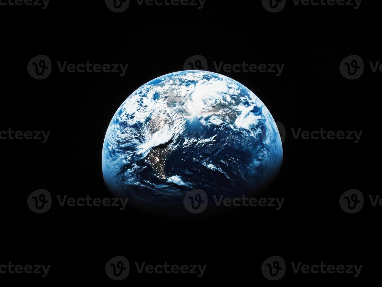 View of Earth from space highlighting diverse landforms and oceans photo