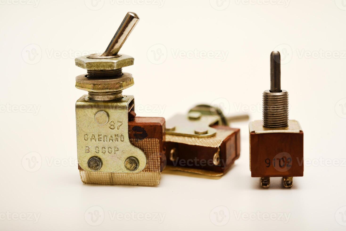 electronic switch. Electric switch on a white background. photo
