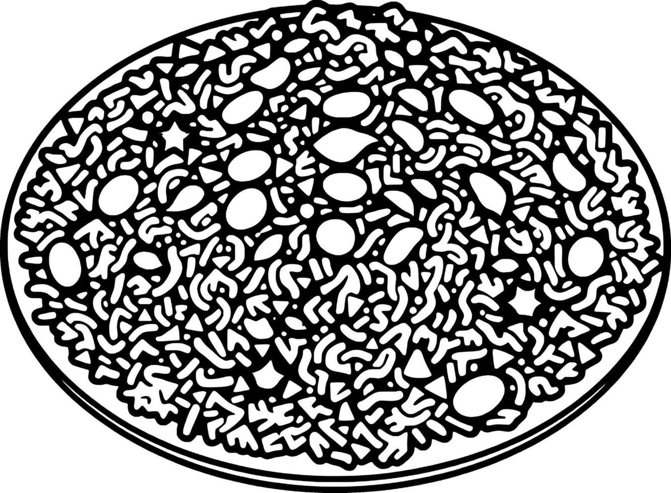 A Colorful Illustration Of A Delicious Dish Of Noodles With Vegetables vector