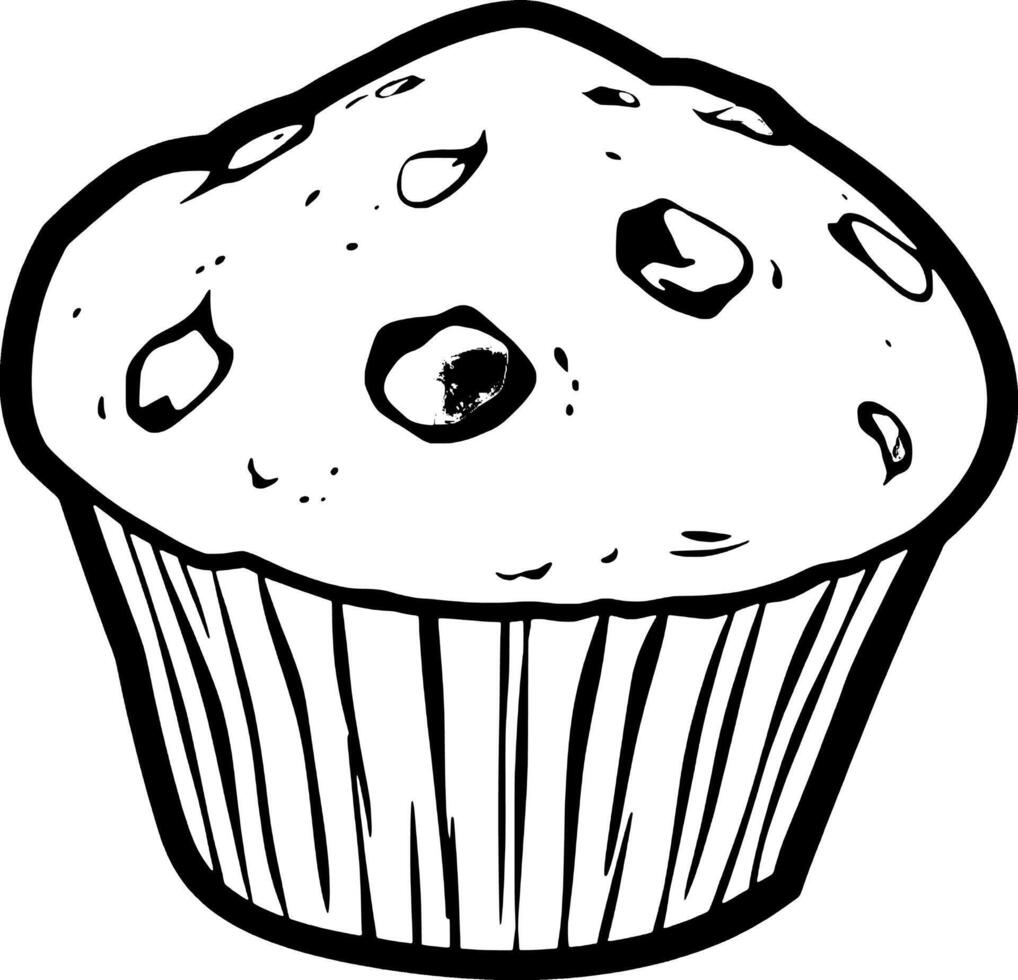 Delicious Hand-Drawn Cranberry Muffin Illustration Perfect For Baking Blogs And Recipes vector
