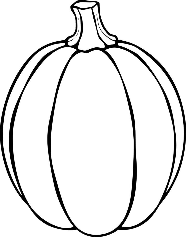 Drawing Of A Single Round Pumpkin vector