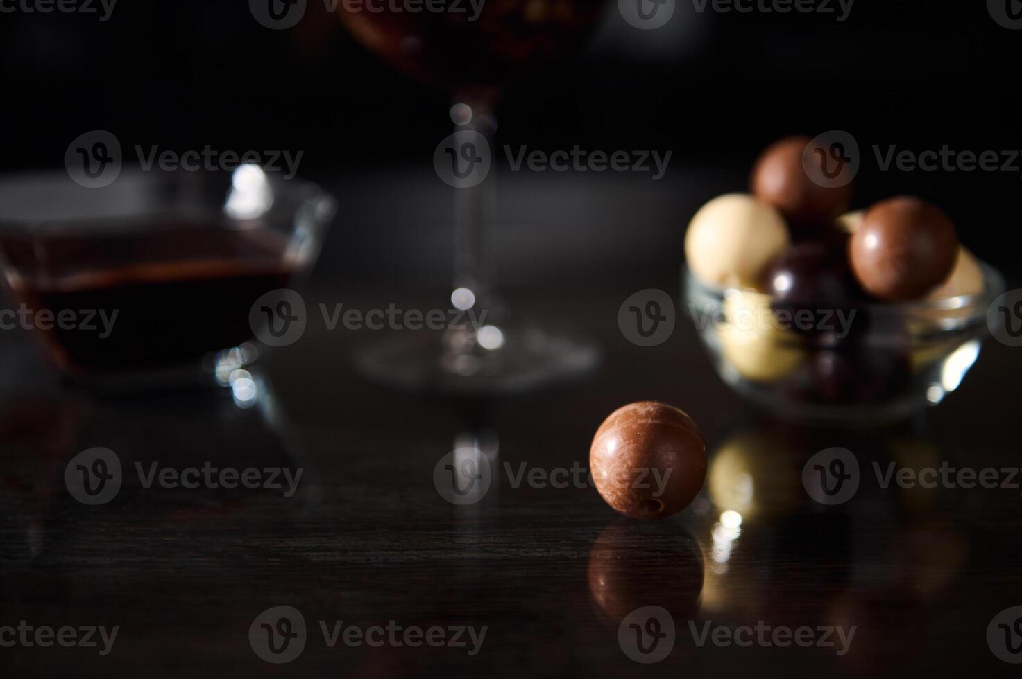 Selection of Decadent Chocolates Showcased in a Sophisticated and Modern Setting photo