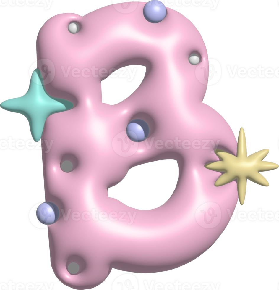 Bubblegum Pink Font Letter B png