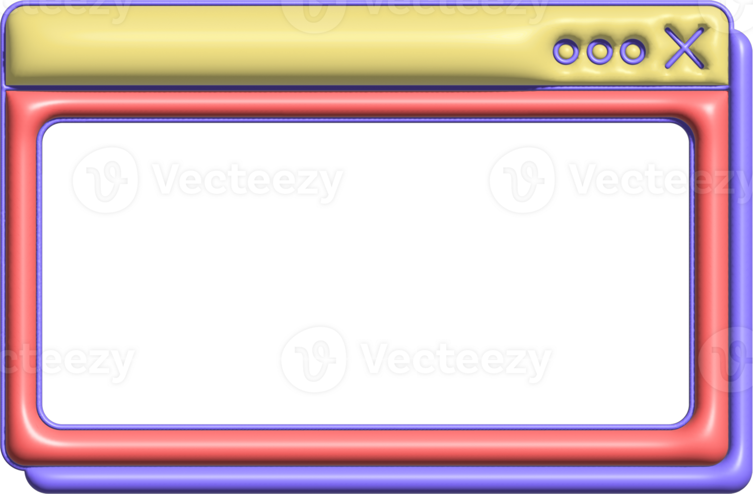 Vaporwave 3D Red and Yellow Web Interface png