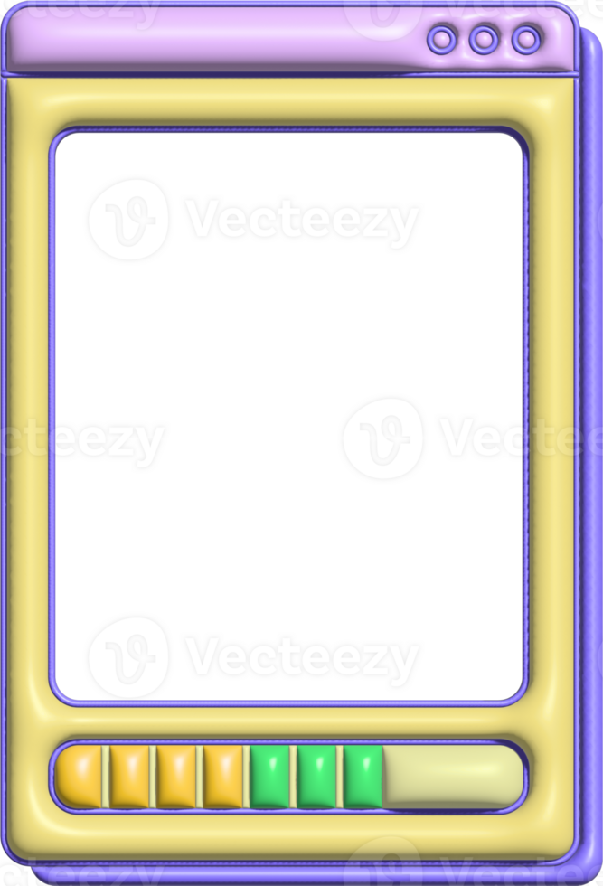 Vaporwave 3D Yellow Interface with Toolbar png