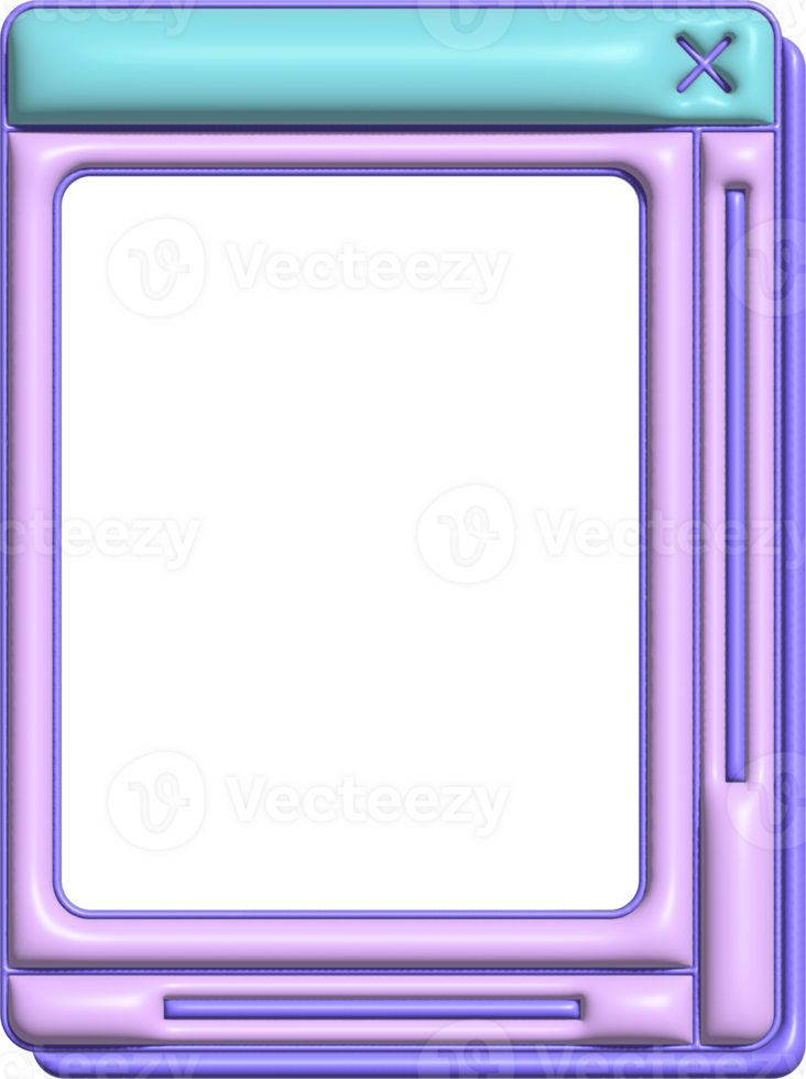 Vaporwave 3D Simple UI Pop-Up Box png