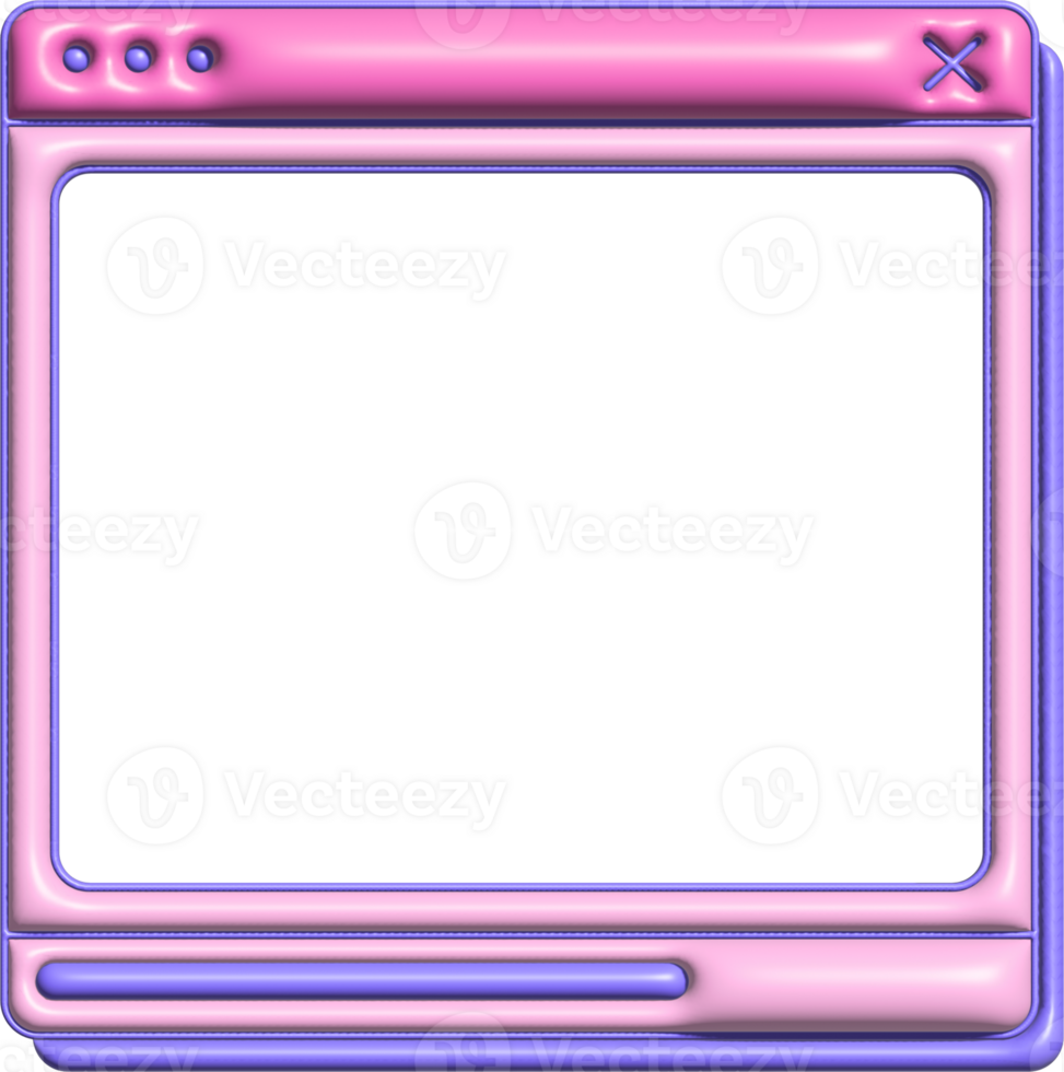 Vaporwave 3D Pink Framed Modal Window png