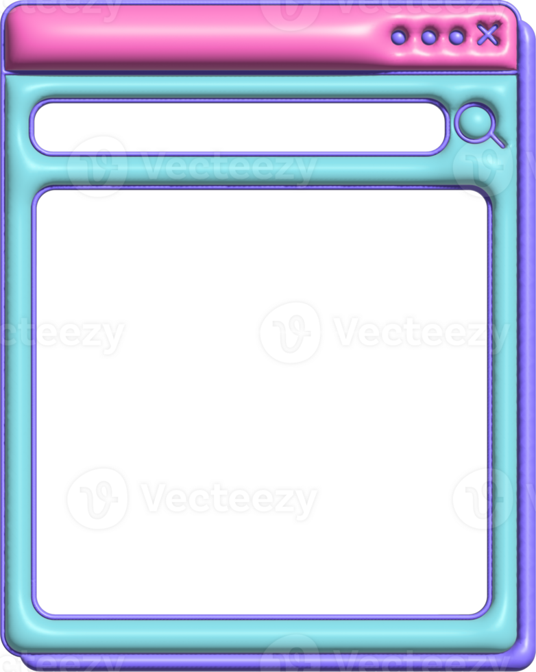 Vaporwave 3D Minimalist Gradient UI Frame png