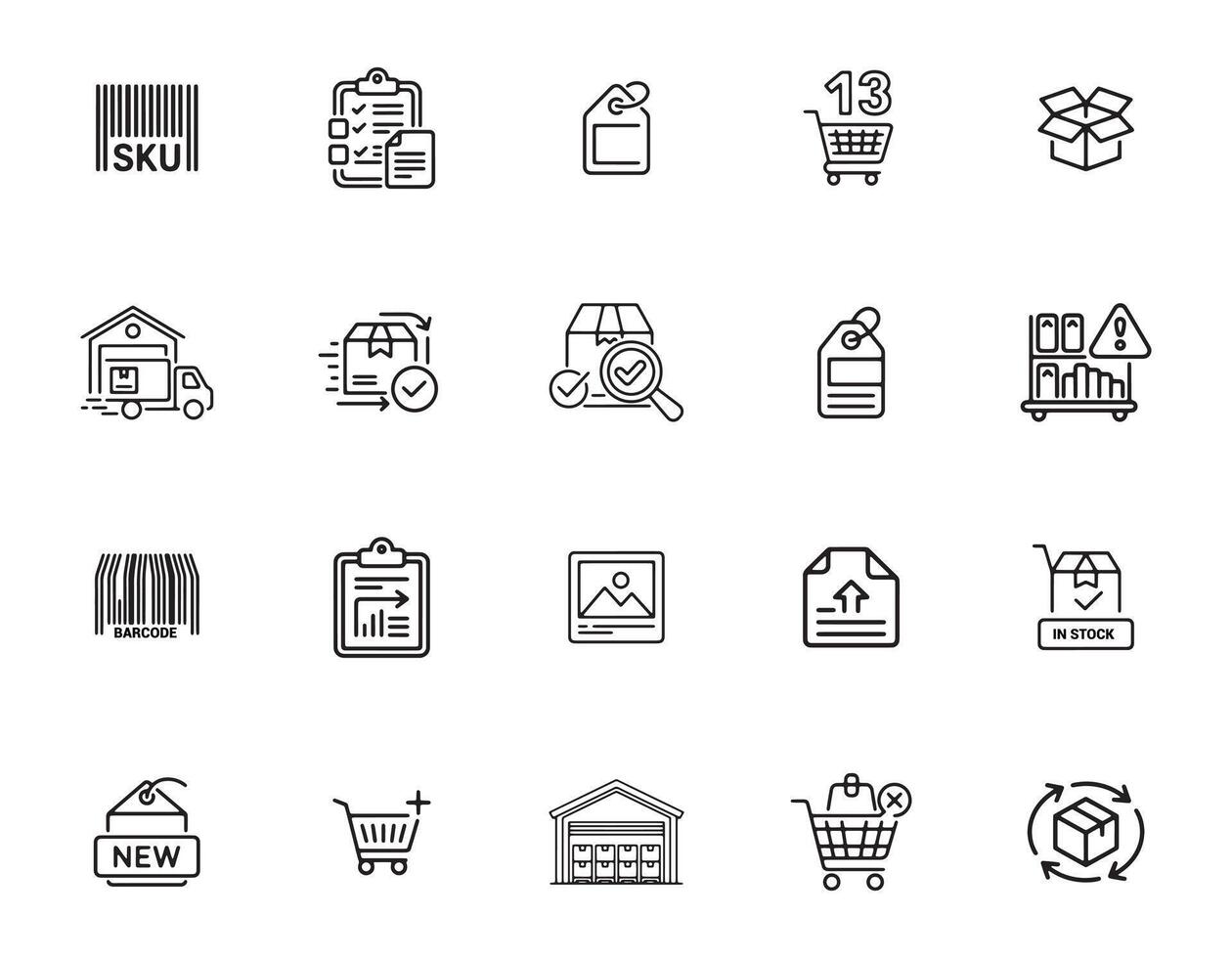 Warehouse and Product Storage Icons vector