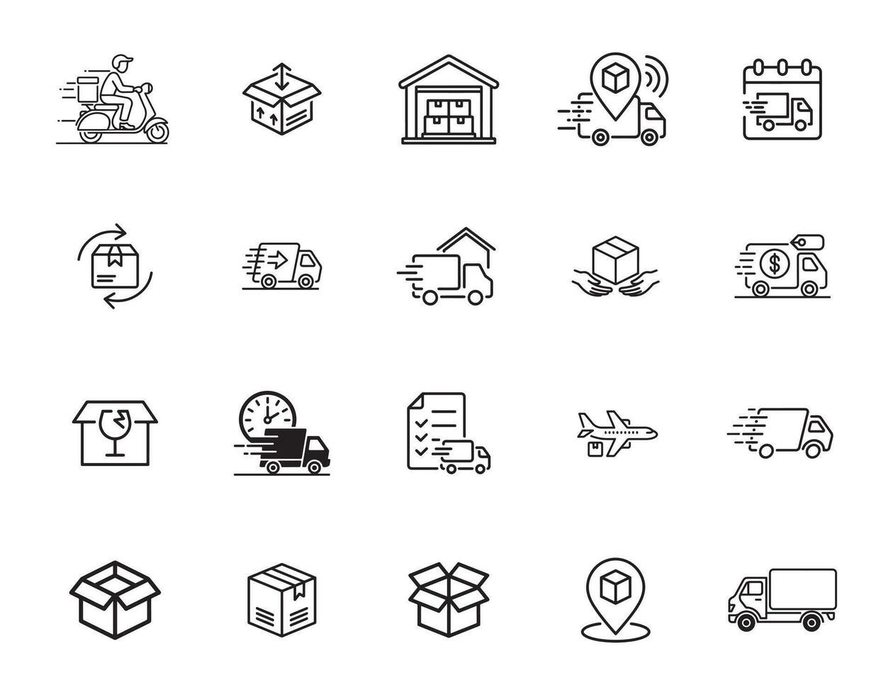 20 Delivery and Shipping Icons set vector