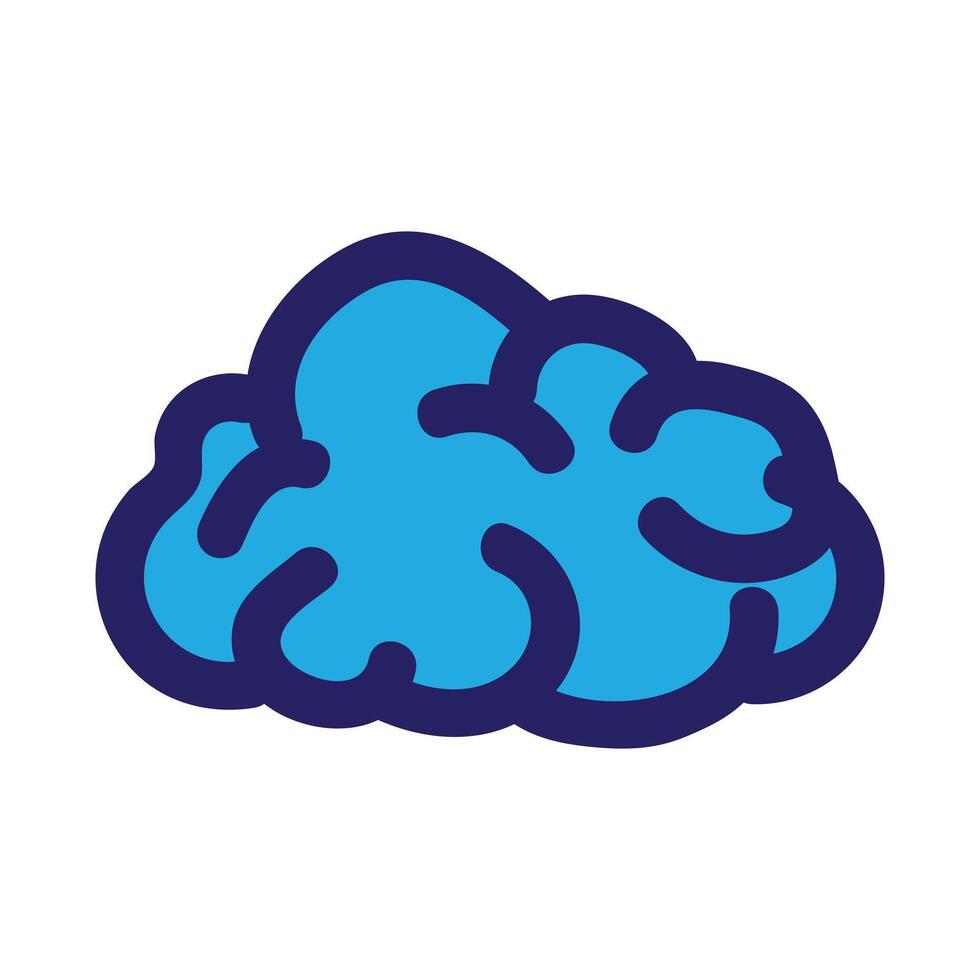 Blue Stylized Brain Icon Representing Creativity and Intelligence Concepts vector