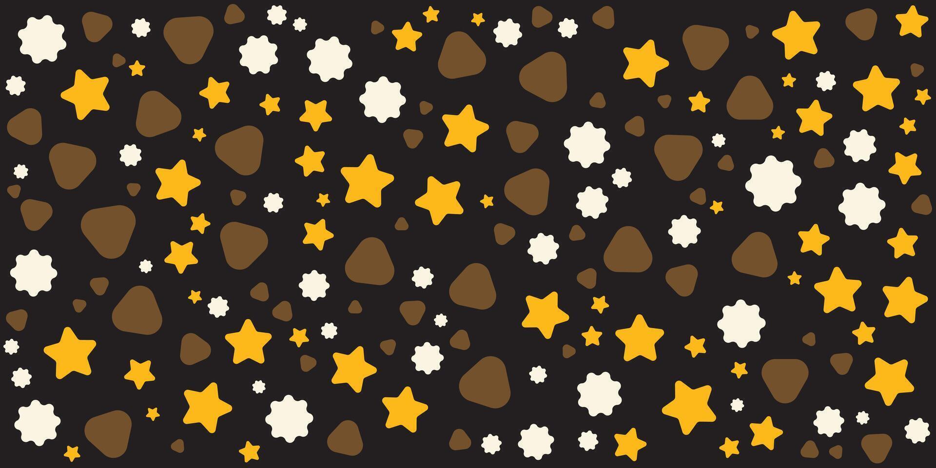 Pattern with Stars and Shapes in Warm Earth Tones vector