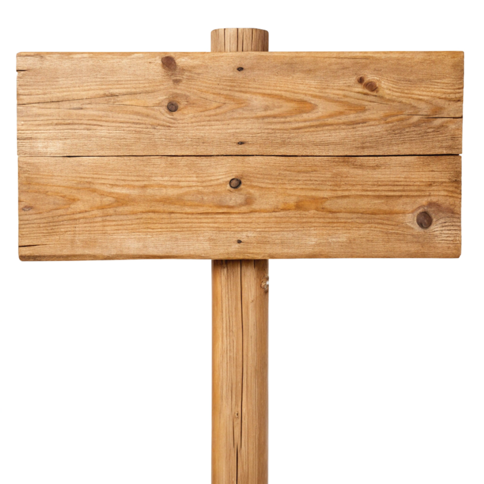 Rustic Wooden Signpost Blank Wooden Sign Two Planks Brown Wood Texture Isolated png