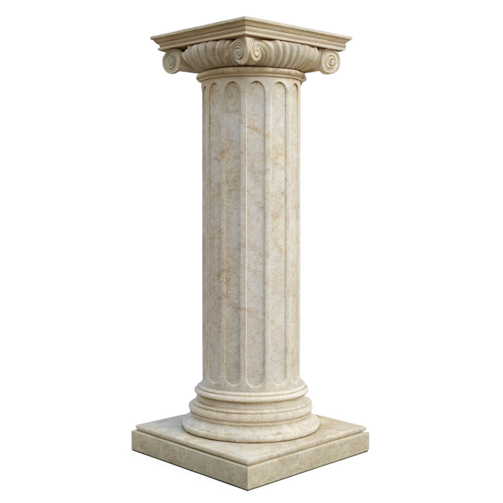 Classical Style Marble Column Pedestal Architectural Element 3D Render png