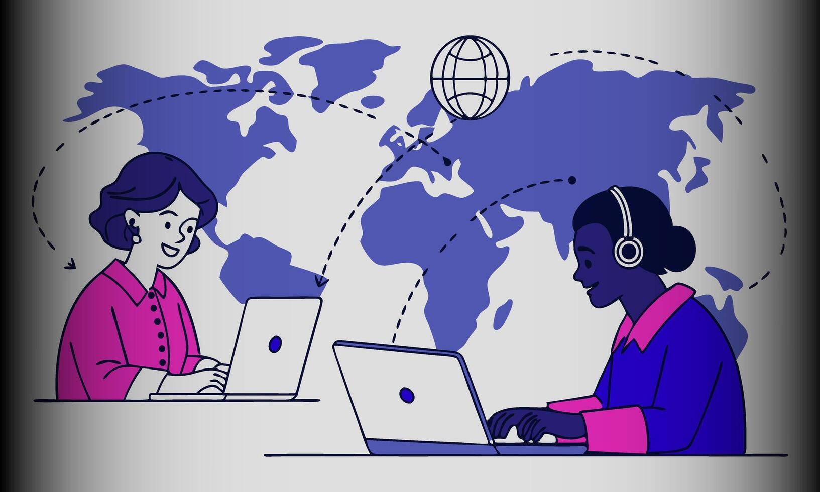 Global Partnership Through Remote Communication vector