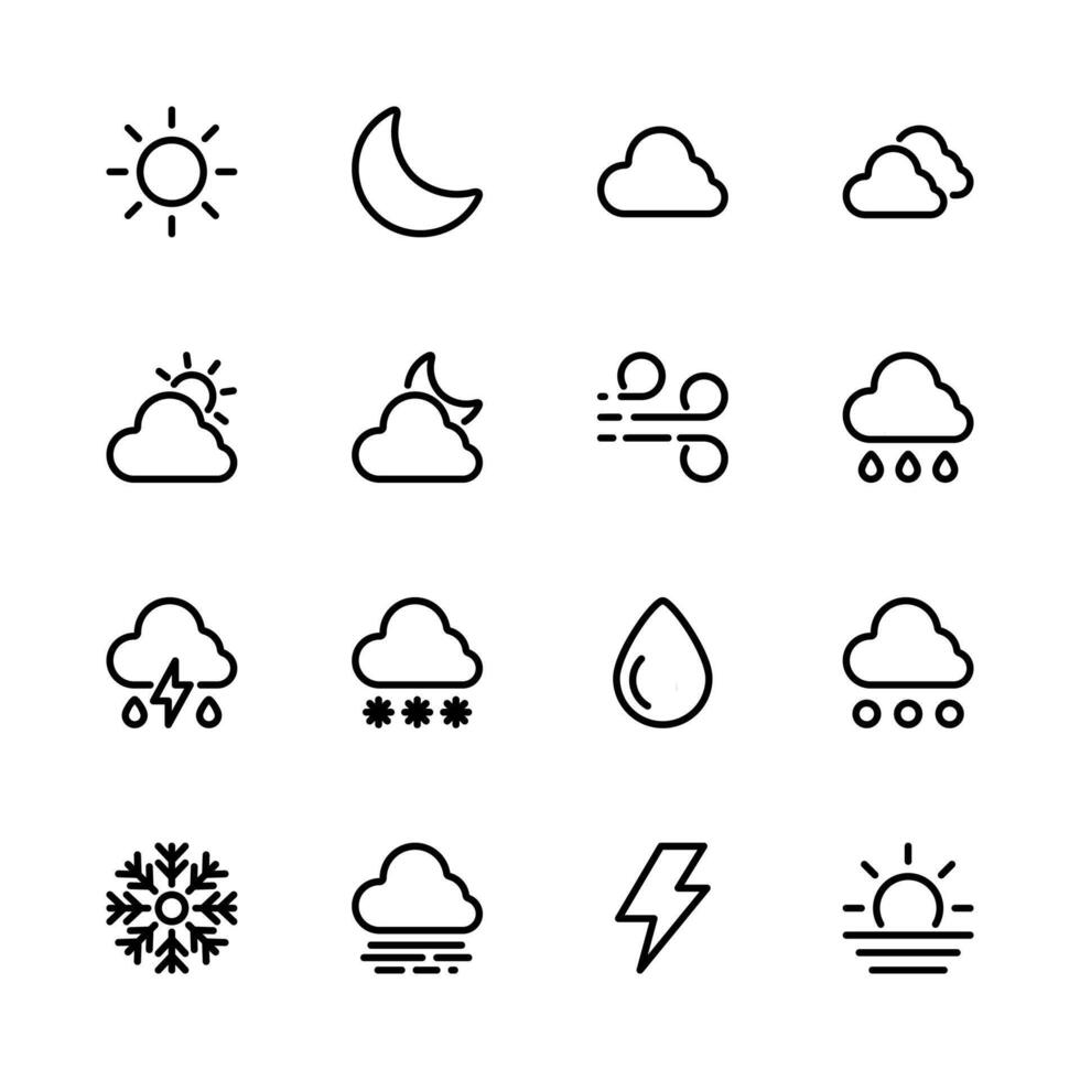 Weather icon set. Weather forecast icons. Icon set. vector