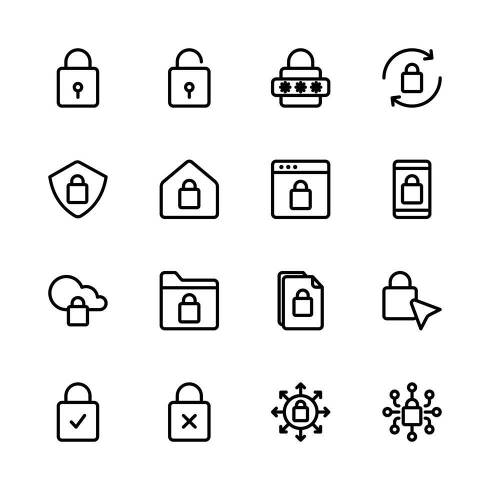 Set of lock icons. Padlock icons. Security icon, Safety icon set. Icon set. vector