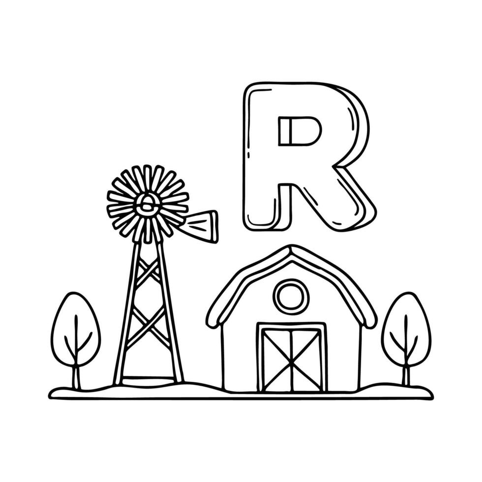An Illustration of letter R stand for Ranch vector