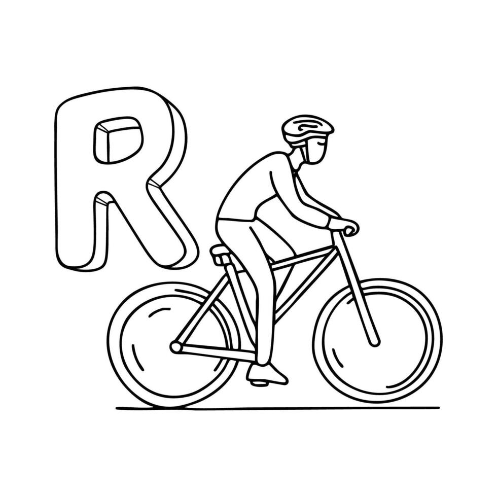 An Illustration of letter R stand for Ride vector