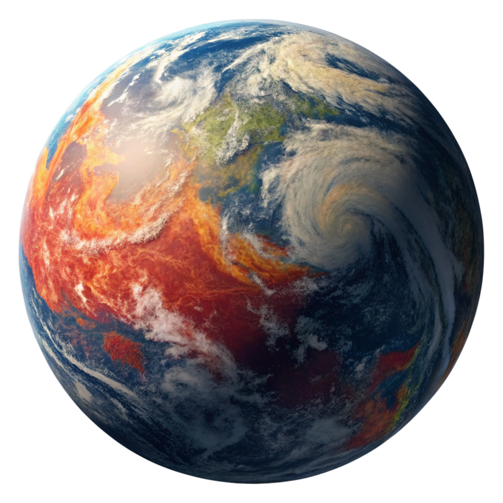 Stunning Visualization of Earth Showing Climate Change Effects and Extreme Weather png