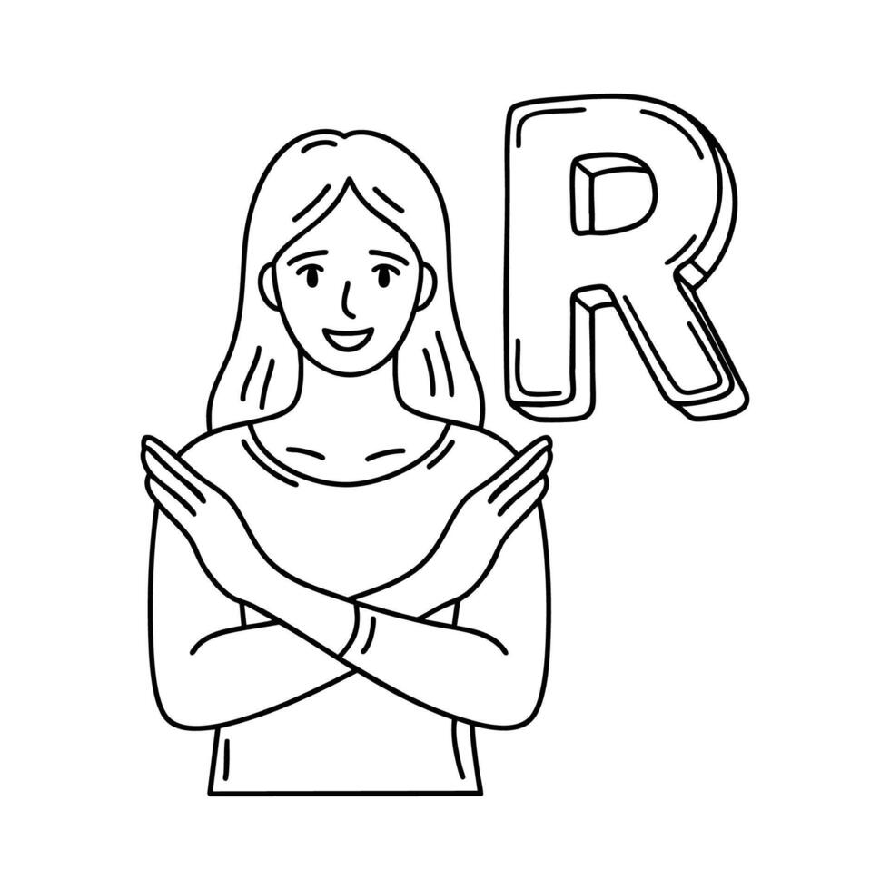 An Illustration of letter R stand for Refuse vector