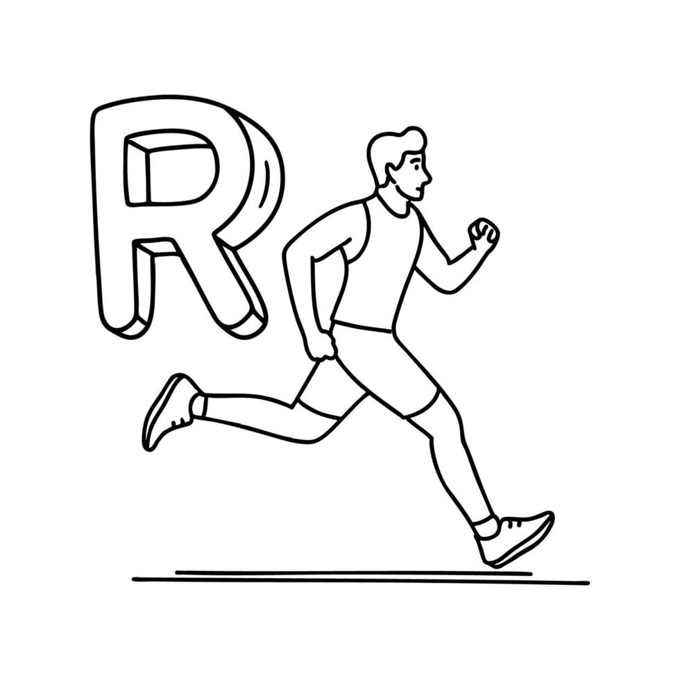 An Illustration of letter R stand for Run vector