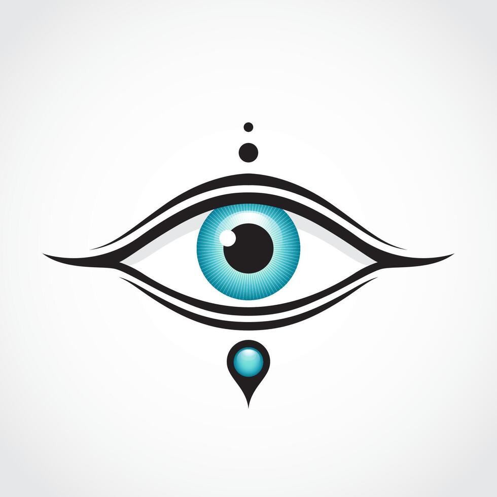 blue eye logo symbol vector