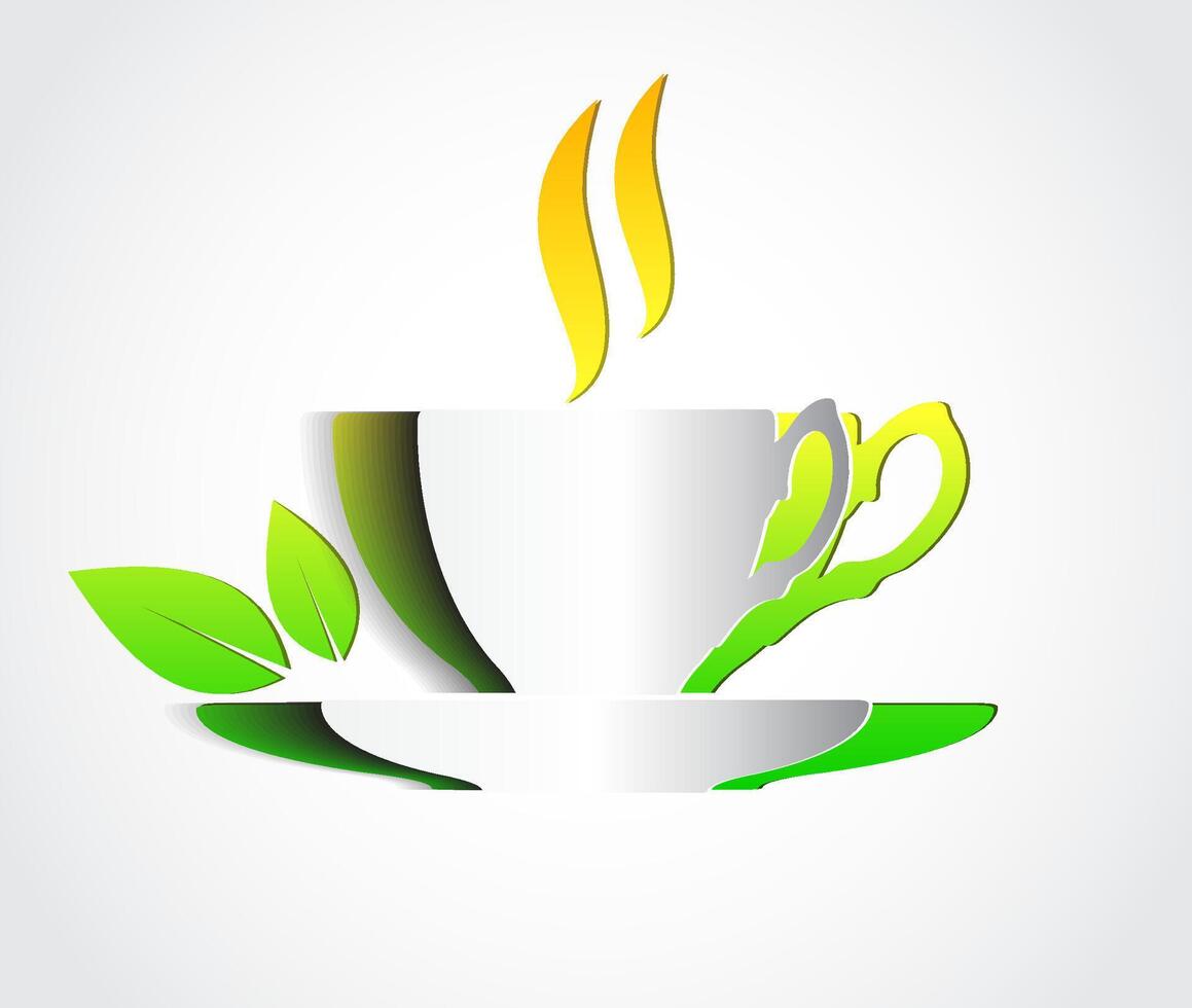cup of tea cut out of paper vector