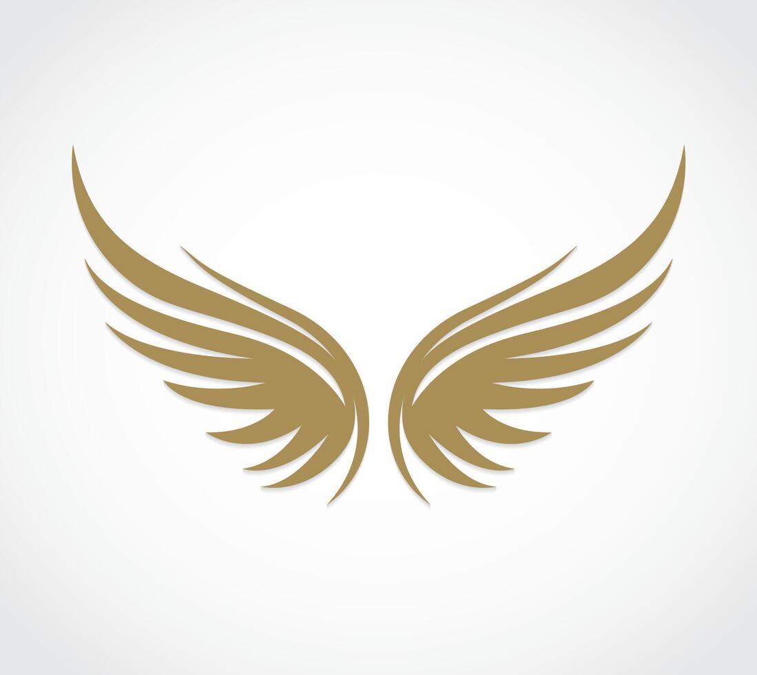 wings logo, simple decorative vector