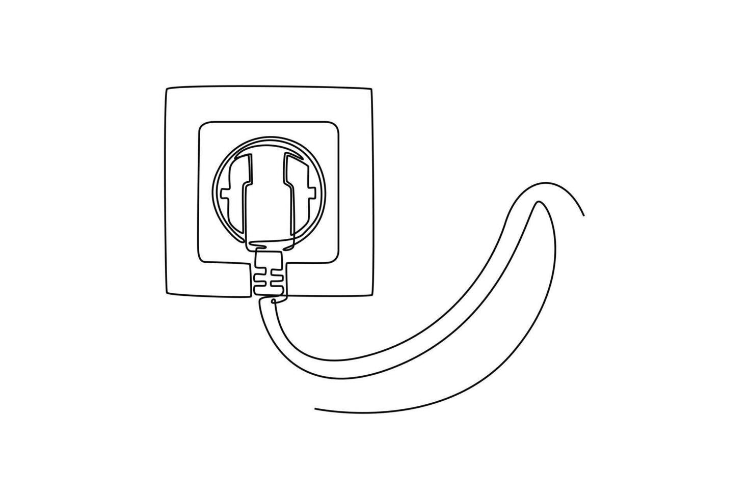 electric white socket and plug. electrical terminal concept. Single ...
