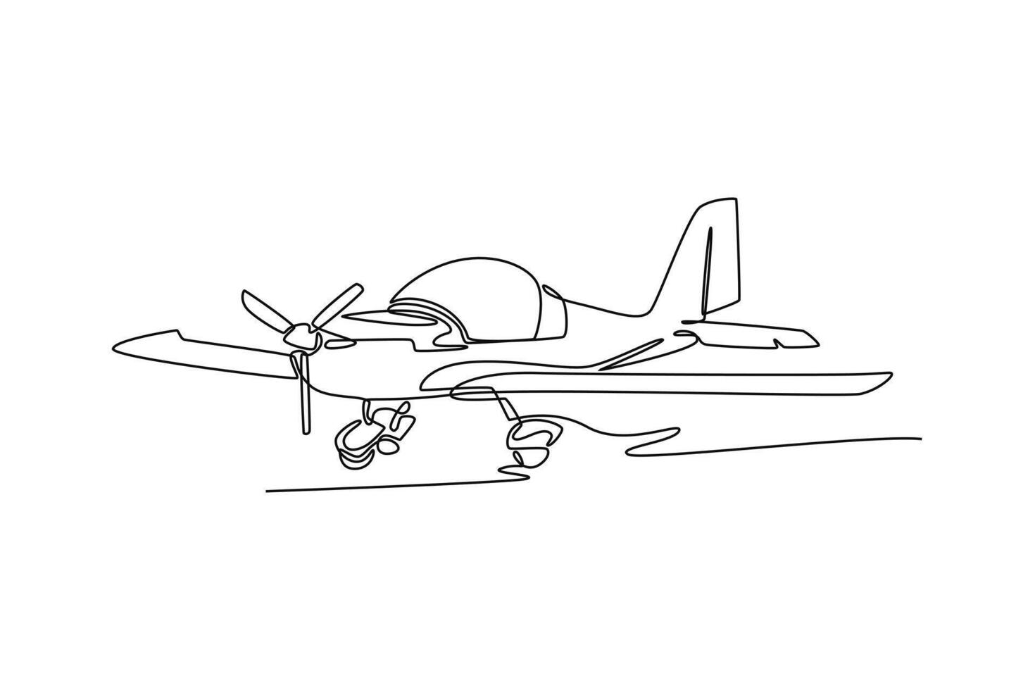 Ultralight aircraft. air transport concept. Single line draw design. graphic illustration vector