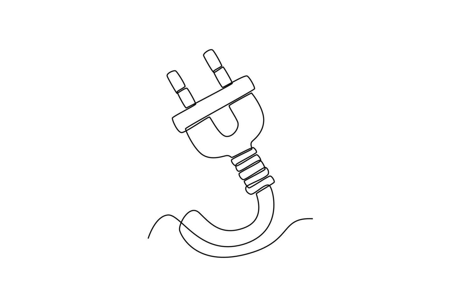 Electric power plug. electrical terminal concept. Single line draw ...