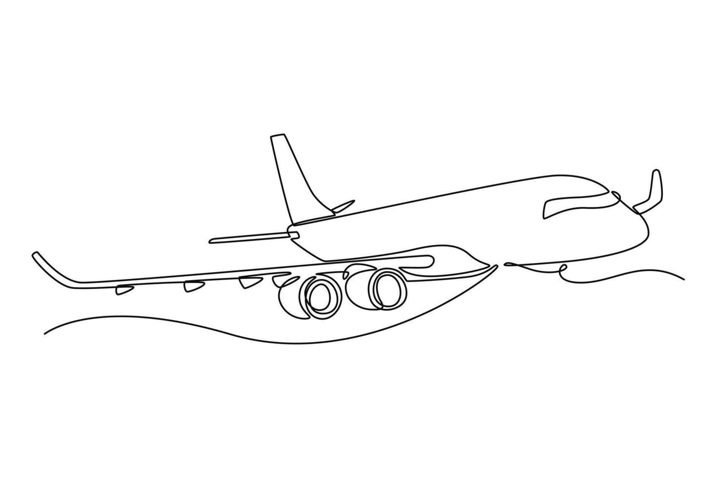 Commercial airliner. air transport concept. Single line draw design. graphic illustration vector